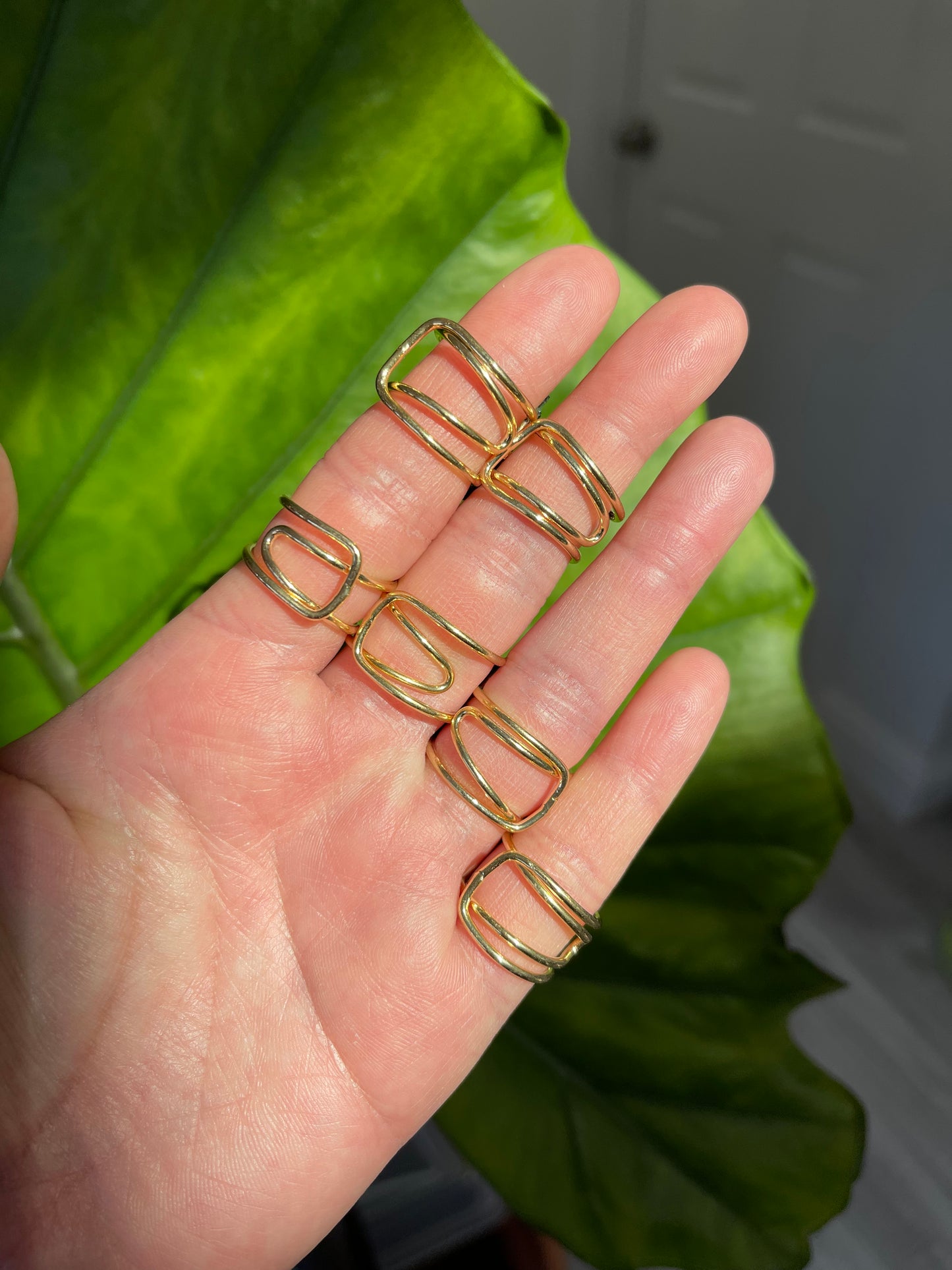 Black Tourmaline - Gold Wire Adjustable Band
