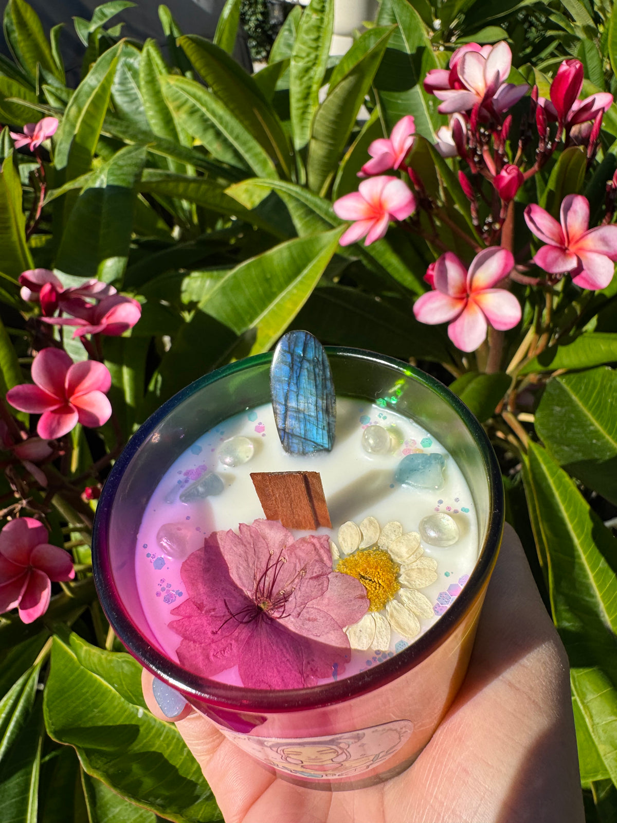 Melon Head Crystal Candle