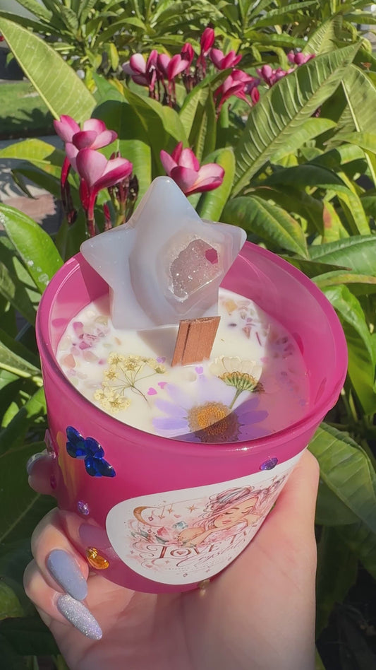 Velvet Berry Bloom Crystal Candle