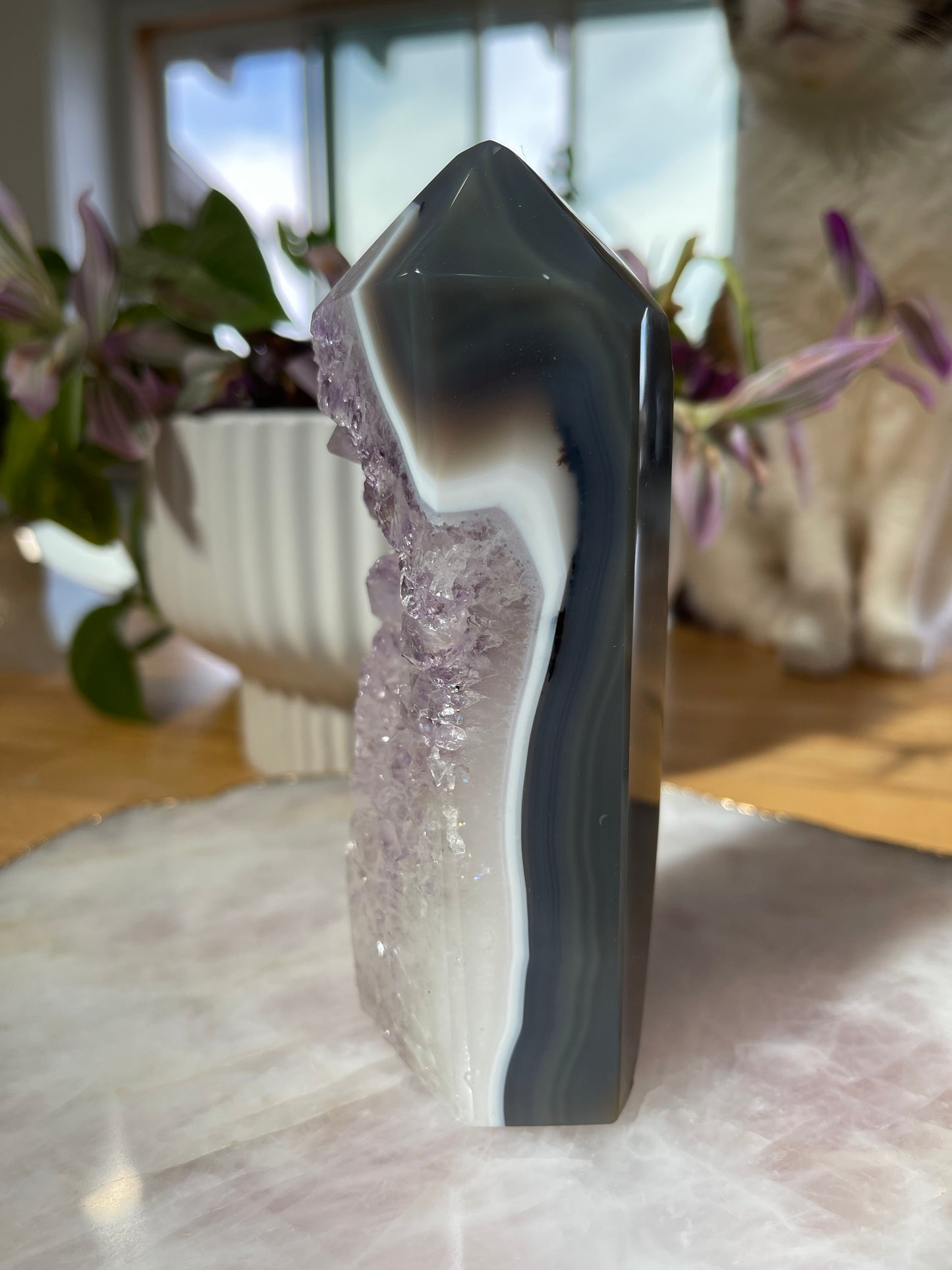 Amethyst x Agate Tower - 5.5 inch