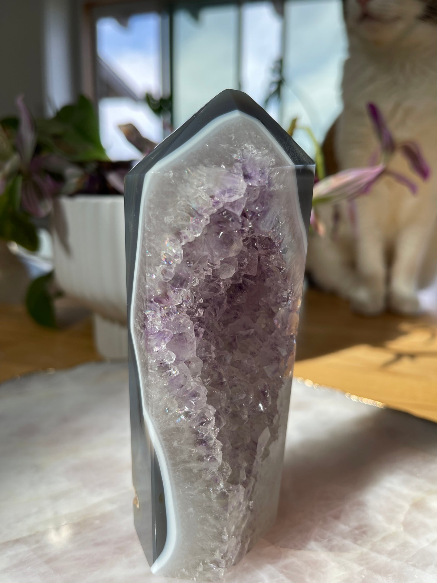 Amethyst x Agate Tower - 5.5 inch