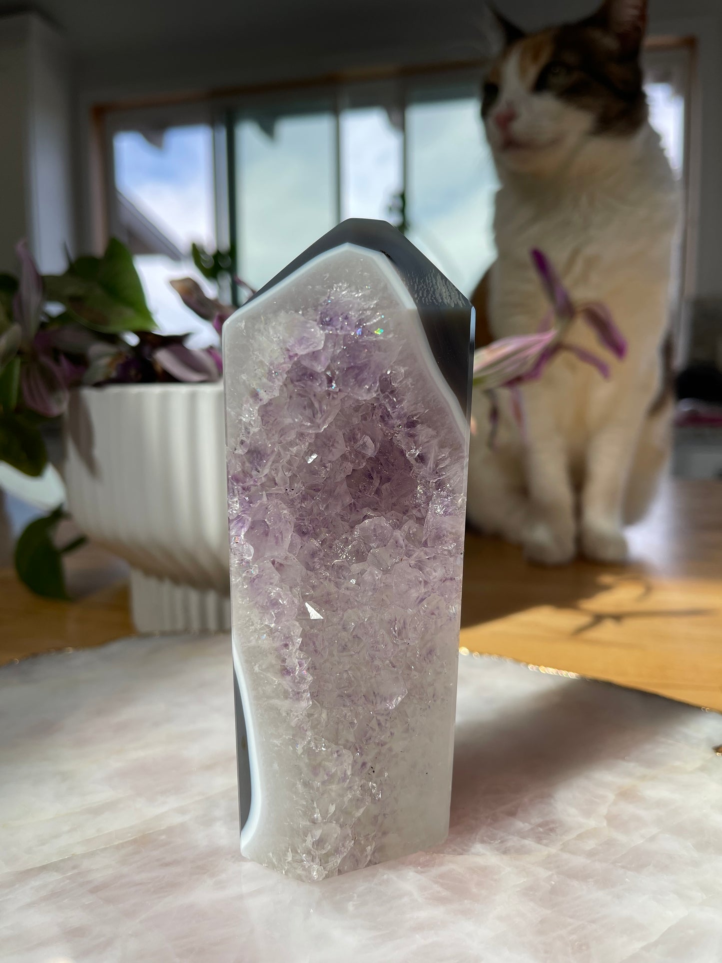 Amethyst x Agate Tower - 5.5 inch