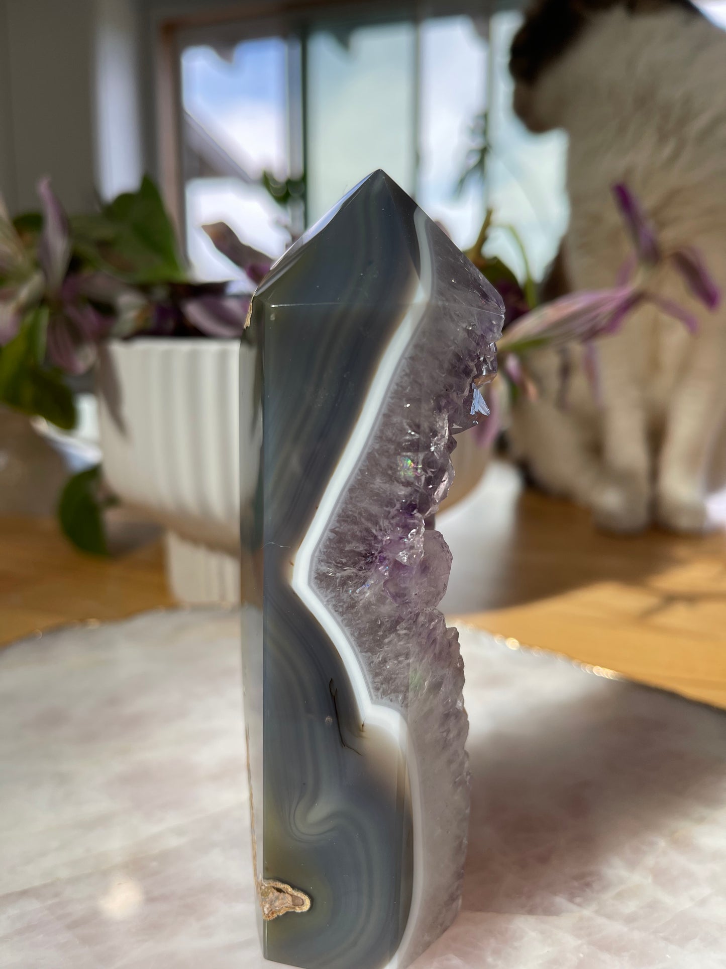 Amethyst x Agate Tower - 5.5 inch