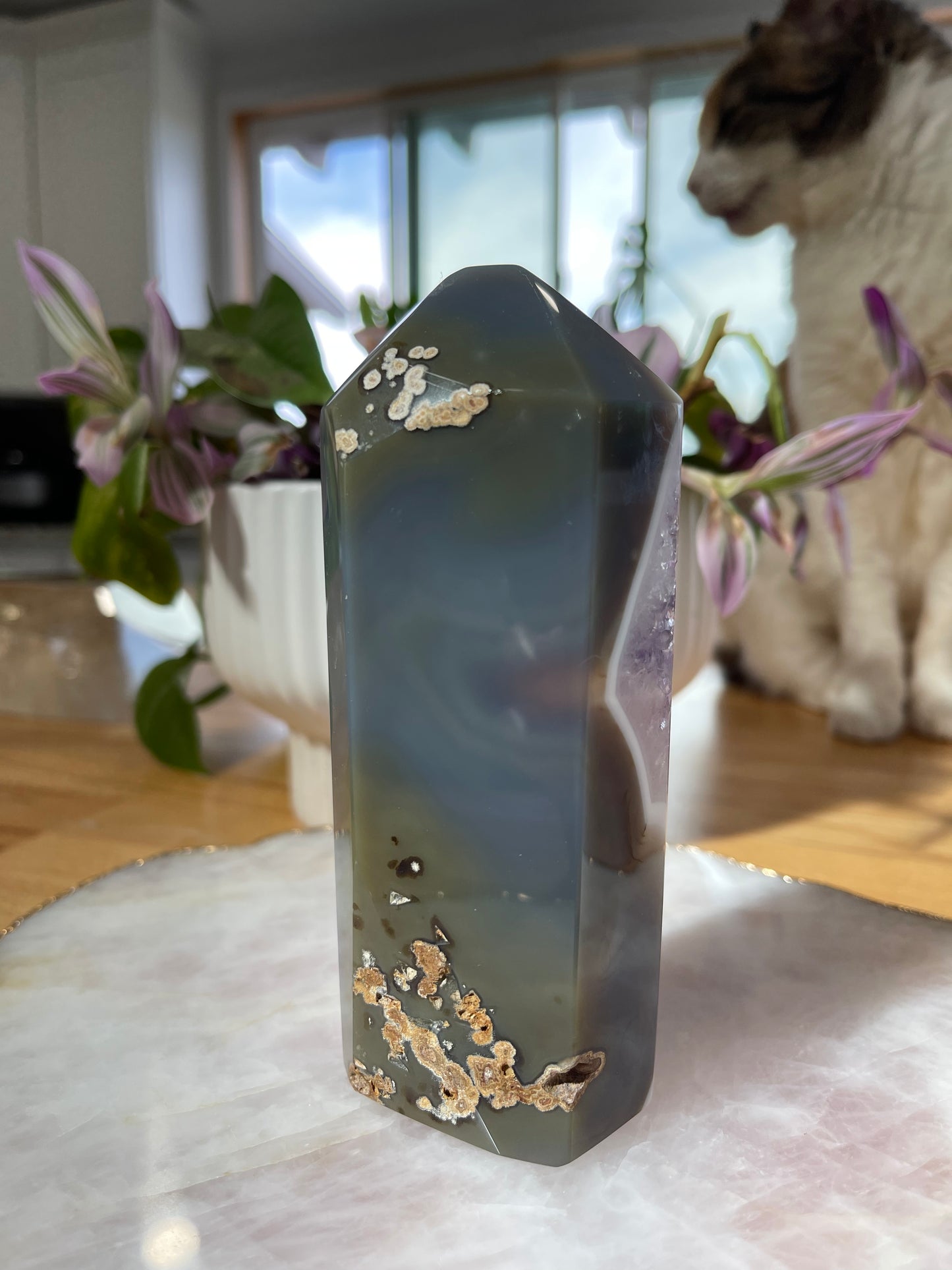 Amethyst x Agate Tower - 5.5 inch