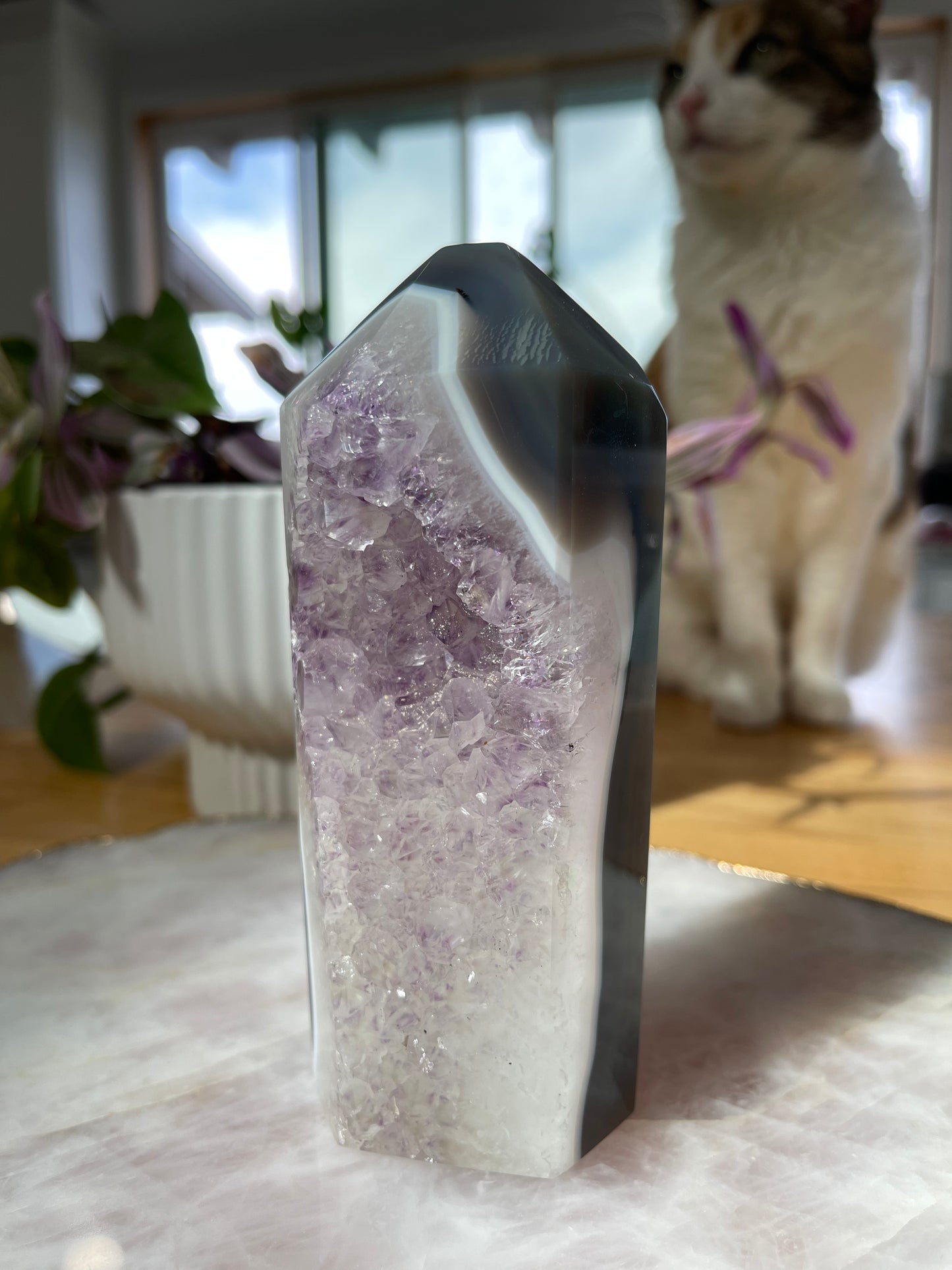 Amethyst x Agate Tower - 5.5 inch