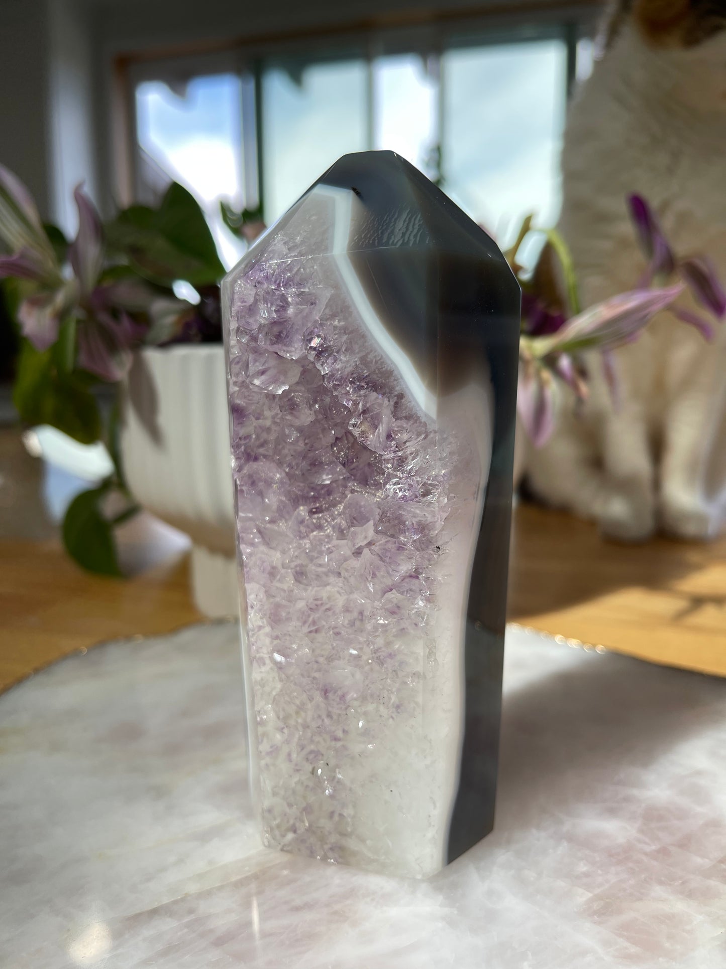 Amethyst x Agate Tower - 5.5 inch