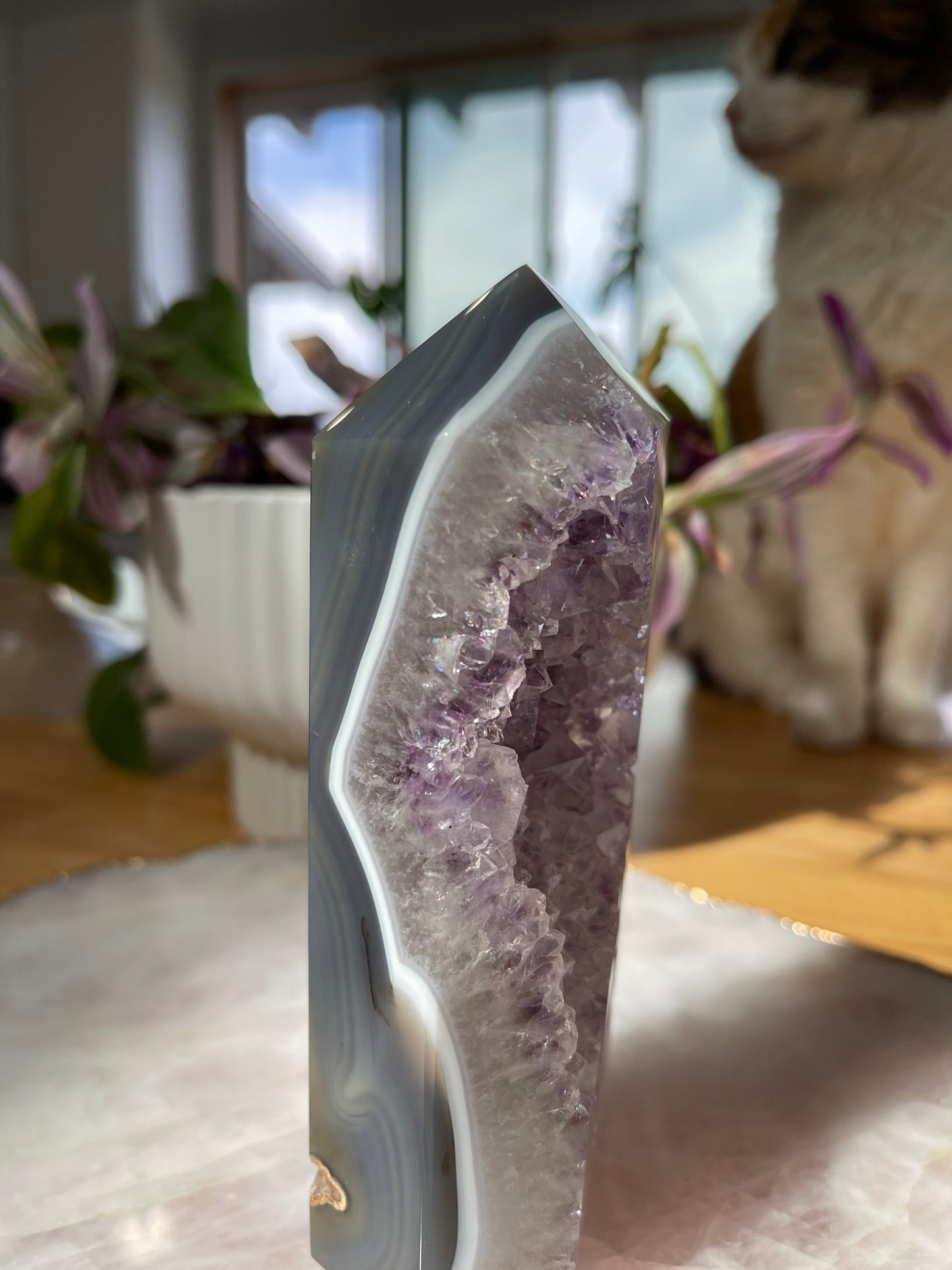 Amethyst x Agate Tower - 5.5 inch